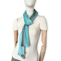 Linen-scarf-hand-painted-30x192cm-brown-blue-otta-italy-2363
