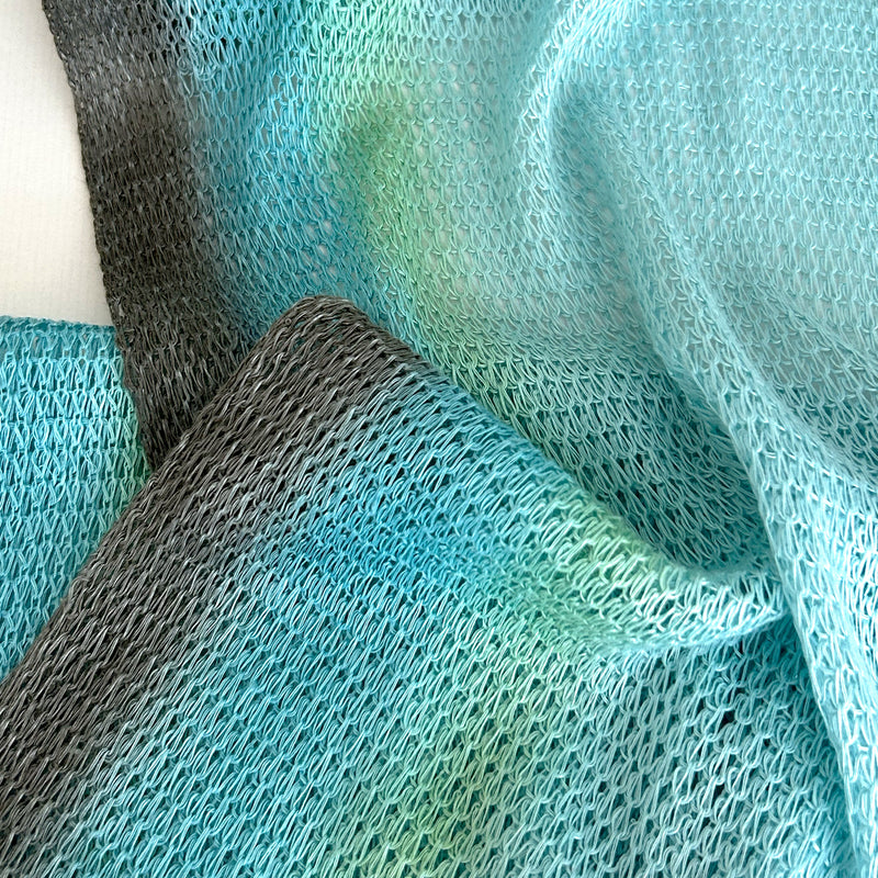 Linen-scarf-hand-painted-30x192cm-brown-blue-otta-italy-2366