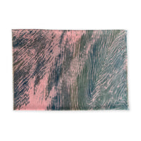A hand-painted silk cotton scarf by Otta-Italy on a white background, measuring 70 x 190 cm, featuring 
pink and green shades. Luxury Italian silk cotton blend accessory, soft, fresh and lightweight scarf for women and men.

