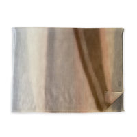 Gradient scarf on a white background. Hand-painted pure cashmere scarf by Otta-Italy, 66 x 200 cm, featuring light gray, beige, pink and brown. Luxury Italian cashmere accessory, soft and warm scarf for women and men.
