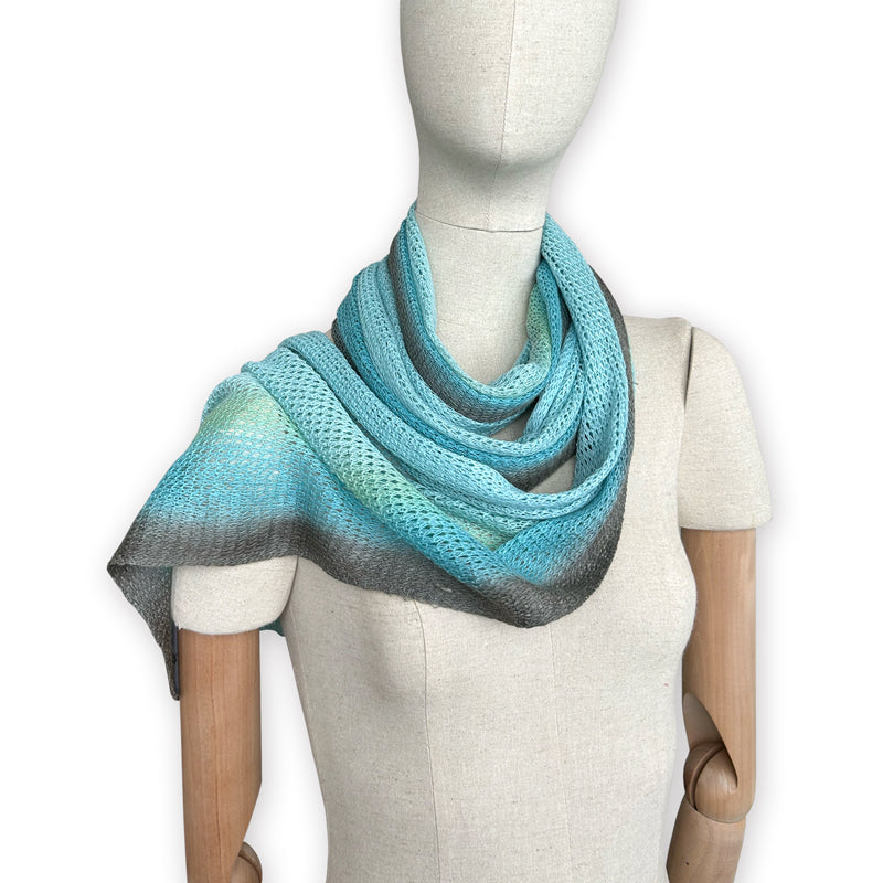 Linen Scarf - Hand-Painted - Orizzonte Infinito