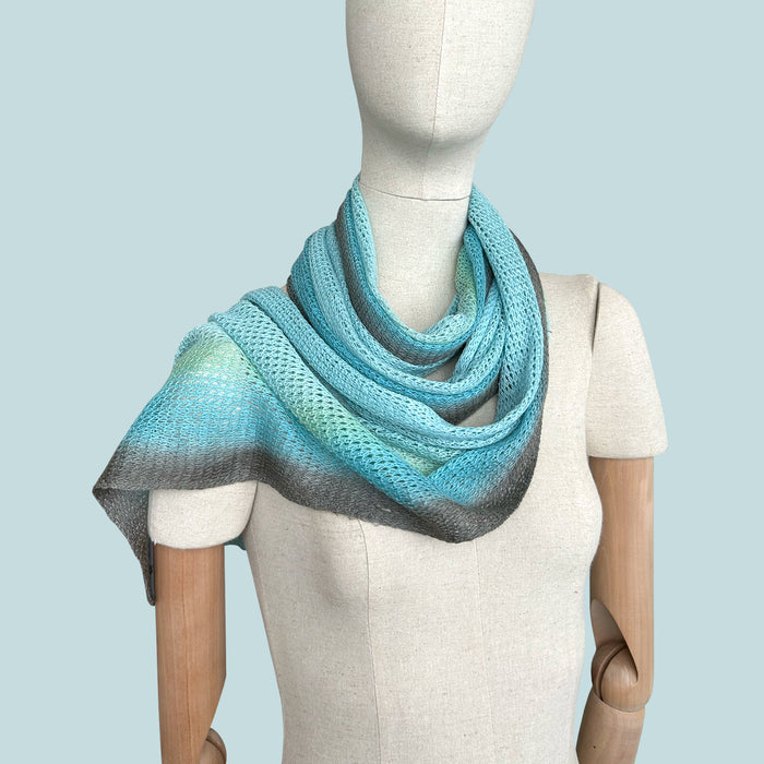 Linen-scarf-hand-painted-30x192cm-brown-blue-otta-italy-2361