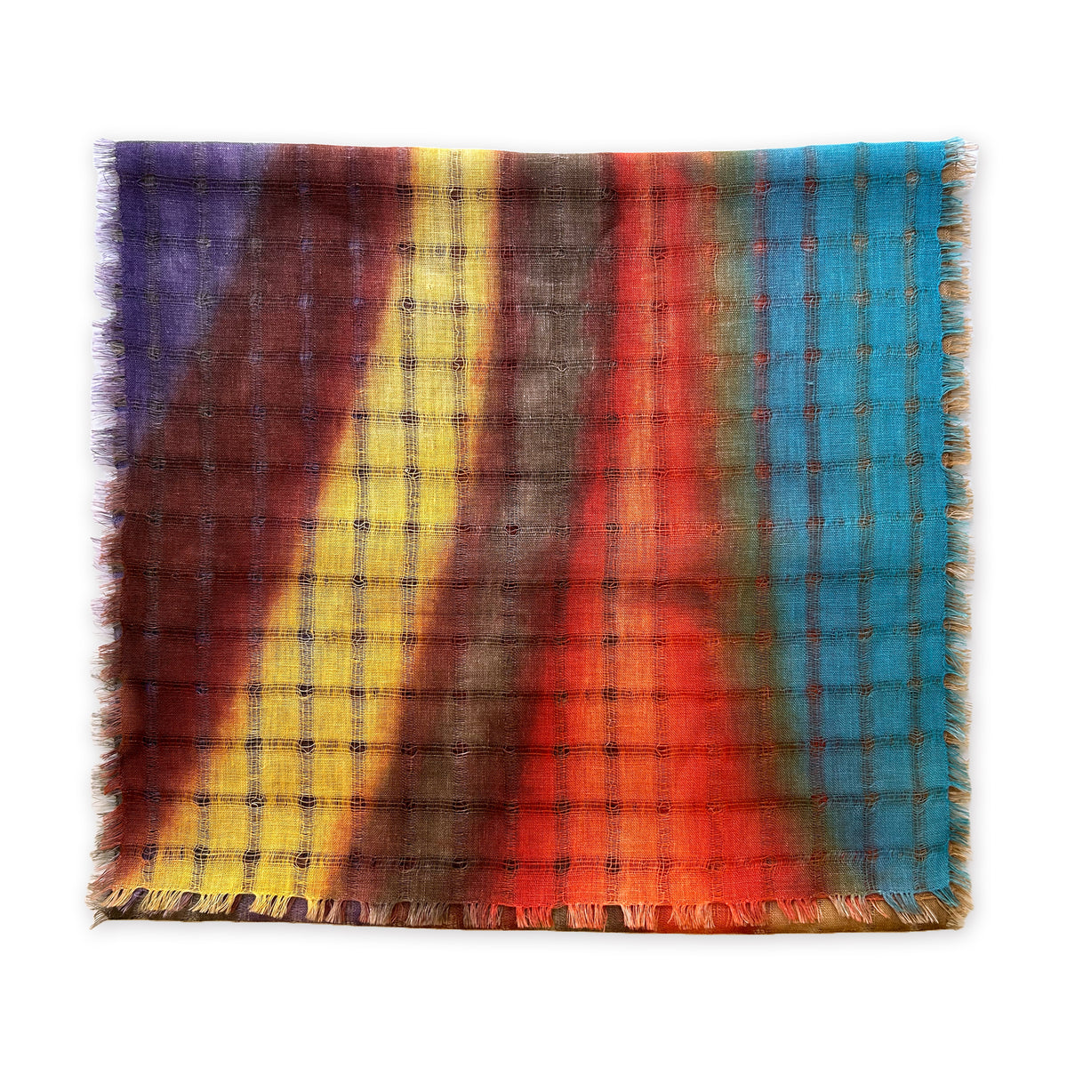 Linen-scarf-hand-painted-45x182cm-brown-turquoise-yellow-otta-italy-2472