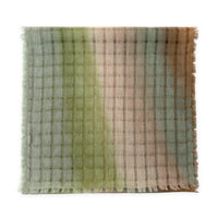 Hand-painted linen scarf by Otta-Italy, 48 x 190 cm, featuring 
green and beige. Luxury Italian pure linen accessory with hand-sewn edges, soft, fresh and lightweight scarf for women and men.
