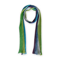  Linen-scarf-hand-painted-167x23cm-green-blue-otta-italy-2334