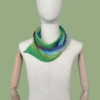  Linen-scarf-hand-painted-167x23cm-green-blue-otta-italy-2331