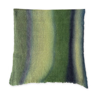 Gradient scarf on a white background. Hand-painted pure linen scarf by Otta-Italy, 35 x 202 cm, featuring green and blue. Luxury Italian silk accessory, soft and lightweight scarf for women and men.
