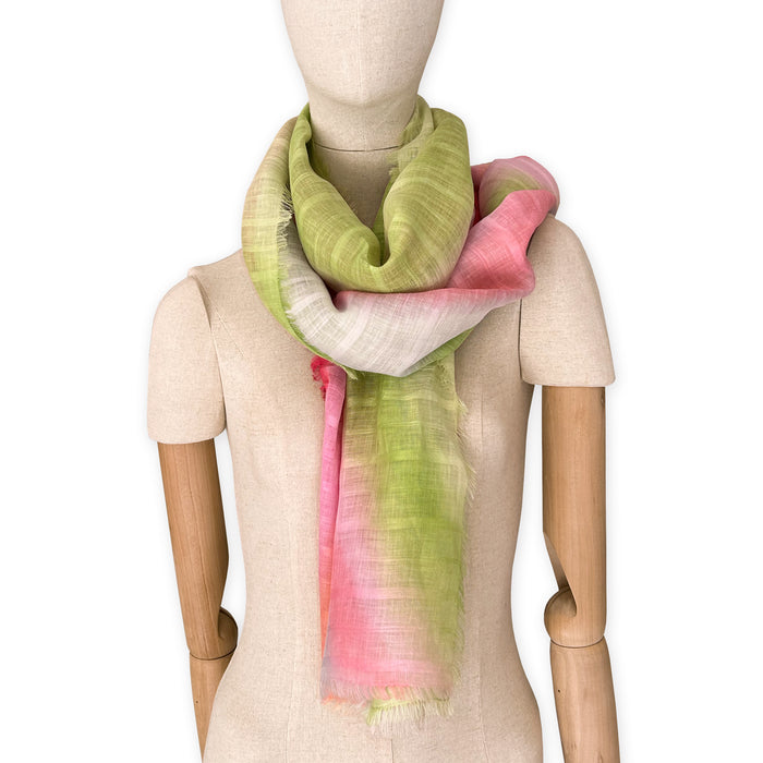 linen-scarf-hand-painted-70x19cm-green-pink-gray-otta-italy-2551