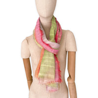 linen-scarf-hand-painted-70x193cm-green-pink-gray-otta-italy-2555