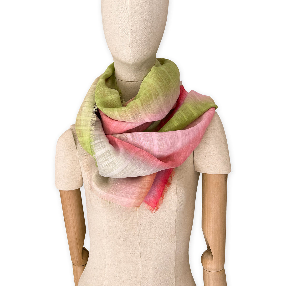 linen-scarf-hand-painted-70x193cm-green-pink-gray-otta-italy-2556