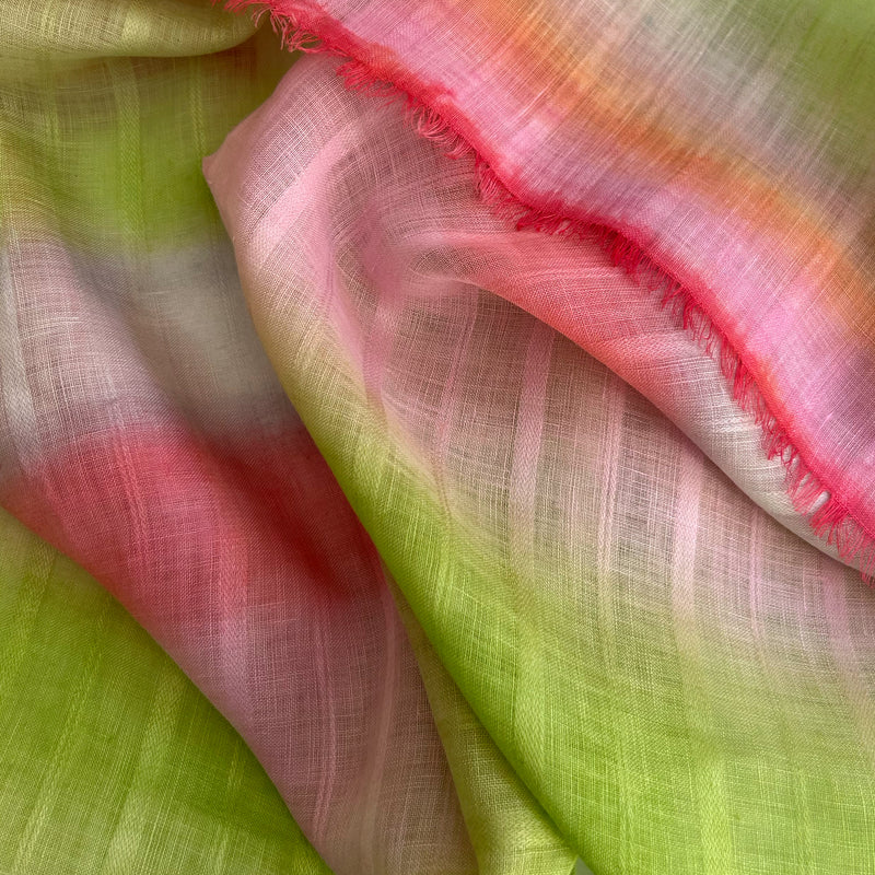 linen-scarf-hand-painted-70x193cm-green-pink-gray-otta-italy-2557