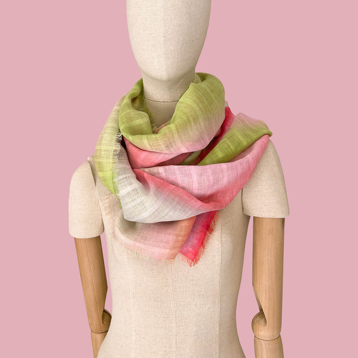 linen-scarf-hand-painted-70x193cm-green-pink-gray-otta-italy-2556