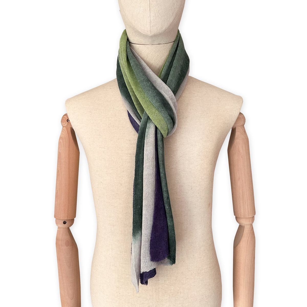  linen-scarf-hand-painted-37x196cm-green-purple-gray-otta-italy-2541