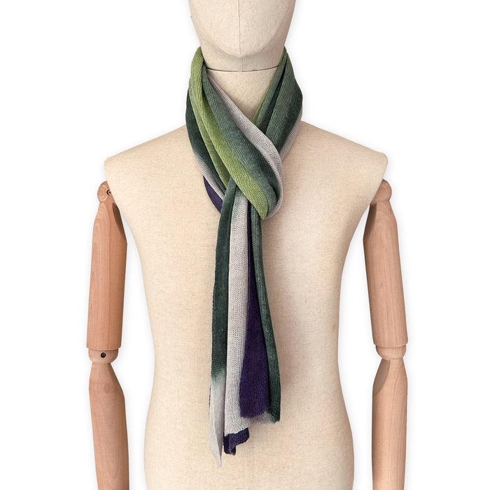  linen-scarf-hand-painted-37x196cm-green-purple-gray-otta-italy-2541