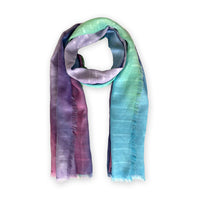 Linen-scarf-hand-painted-190x70cm-violet-blue-otta-italy-2324