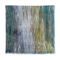 Hand-painted linen scarf by Otta-Italy, 52 x 205 cm, featuring 
blue, light blue and green. Luxury Italian pure linen accessory with hand-sewn edges, soft, fresh and lightweight scarf for women and men.
