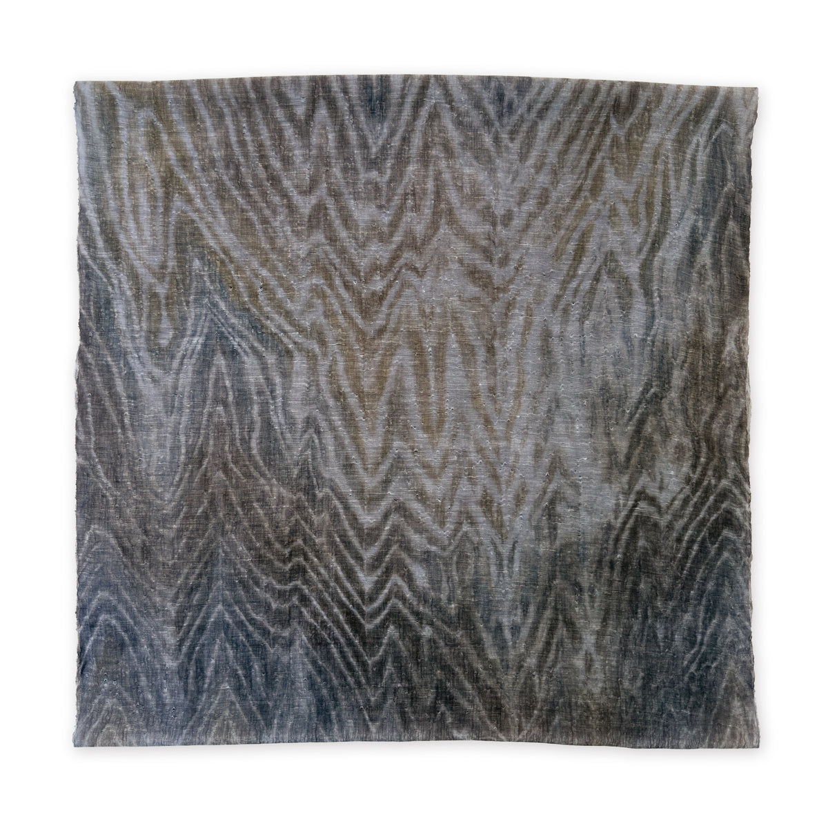 Hand-painted linen scarf by Otta-Italy, 51x 202 cm, featuring 
brown, gray and blue. Luxury Italian pure linen accessory with hand-sewn edges, soft, fresh and lightweight scarf for women and men.
