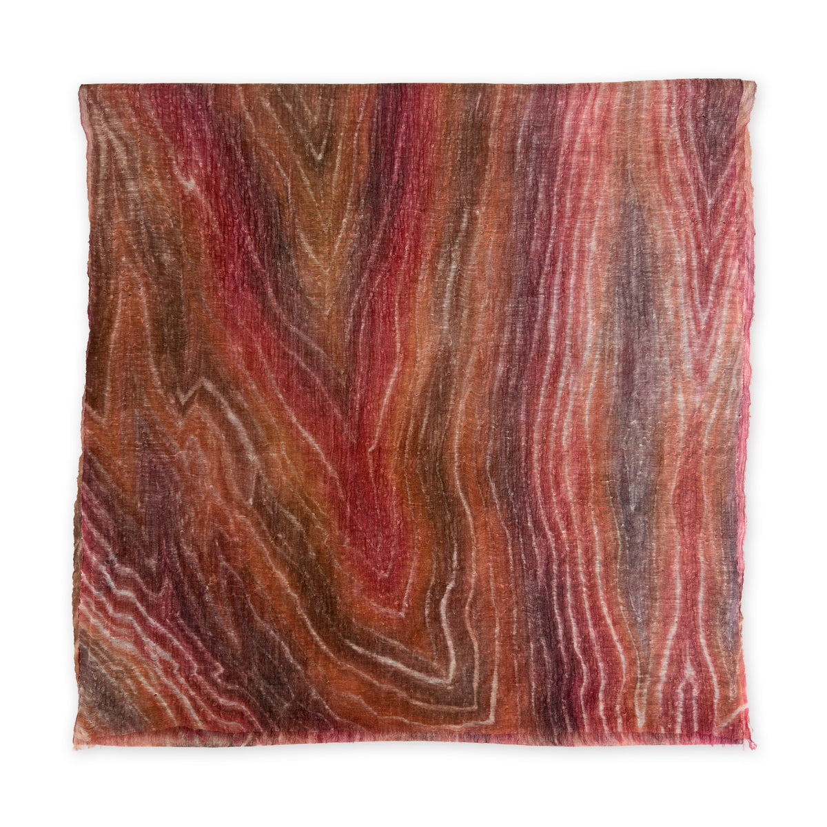 Hand-painted linen scarf by Otta-Italy, 203 x 50 cm, featuring 
brown and red. Luxury Italian pure linen accessory with hand-sewn edges, soft, fresh and lightweight scarf for women and men.
