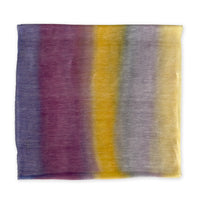Hand-painted linen scarf by Otta-Italy, 52 x 200 cm, featuring 
yellow, purple and lilac. Luxury Italian pure linen accessory with hand-sewn edges, soft, fresh and lightweight scarf for women and men.
