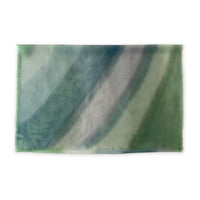 A hand-painted silk scarf by Otta-Italy, 65 x 175 cm, featuring 
green and blue. Luxury Italian pure silk accessory, soft, fresh and lightweight scarf for women and men.
