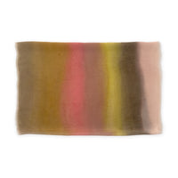 A hand-painted silk scarf by Otta-Italy on a white background, measuring 65 x 175 cm, featuring 
pink, yellow and brown shades. Luxury Italian pure silk accessory, soft, fresh and lightweight scarf for women and men.
