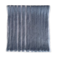 A hand-painted silk with hand-needle felted wool scarf by Otta-Italy on a white background, measuring 40 x 176 cm, featuring 
gray shades. Luxury Italian pure silk accessory, soft, fresh and lightweight scarf for women and men.
