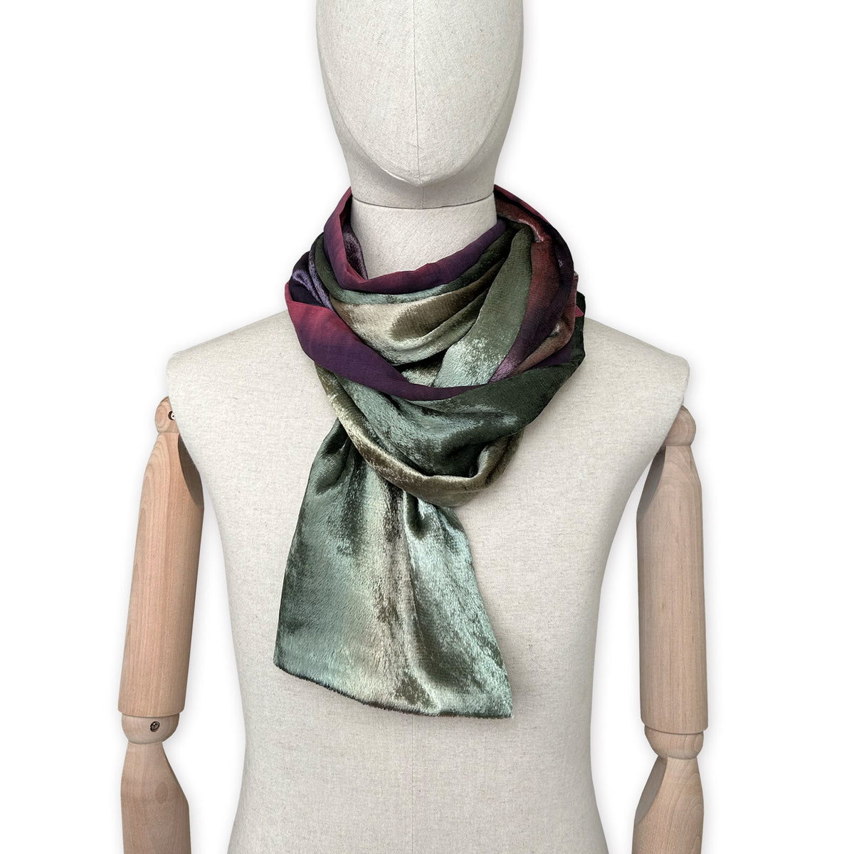 velvet-scarf-hand-painted-180x27cm-green-violet-otta-italy-2335