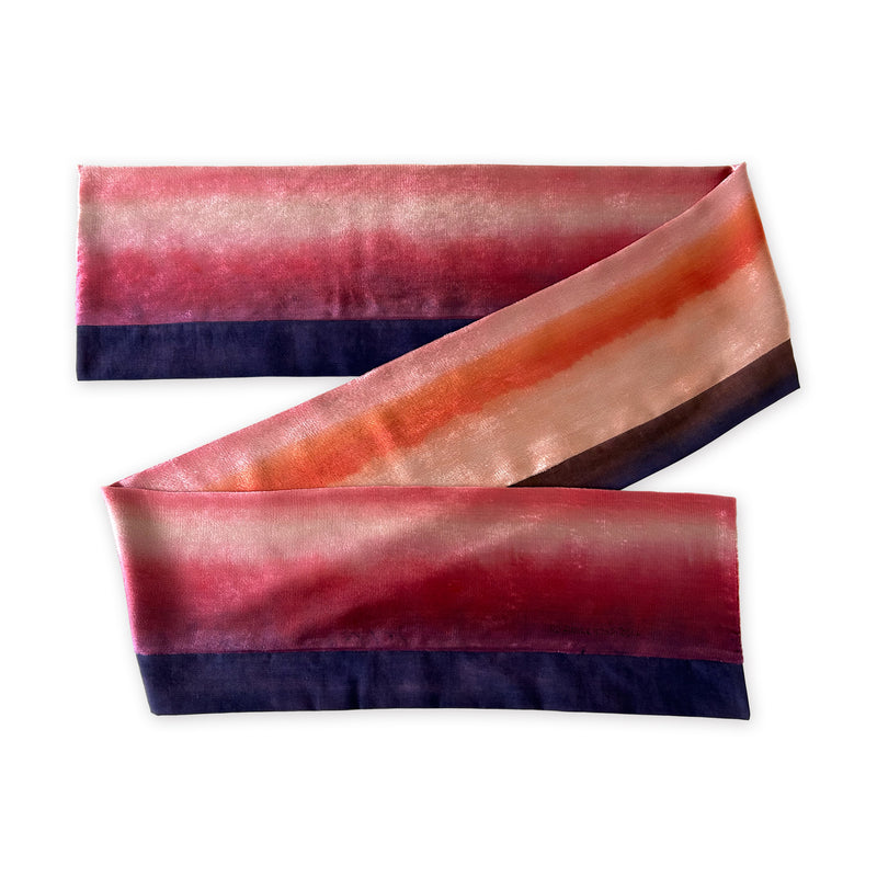 velvet-scarf-hand-painted-185x30cm-purple-coral-orange-otta-italy-2442