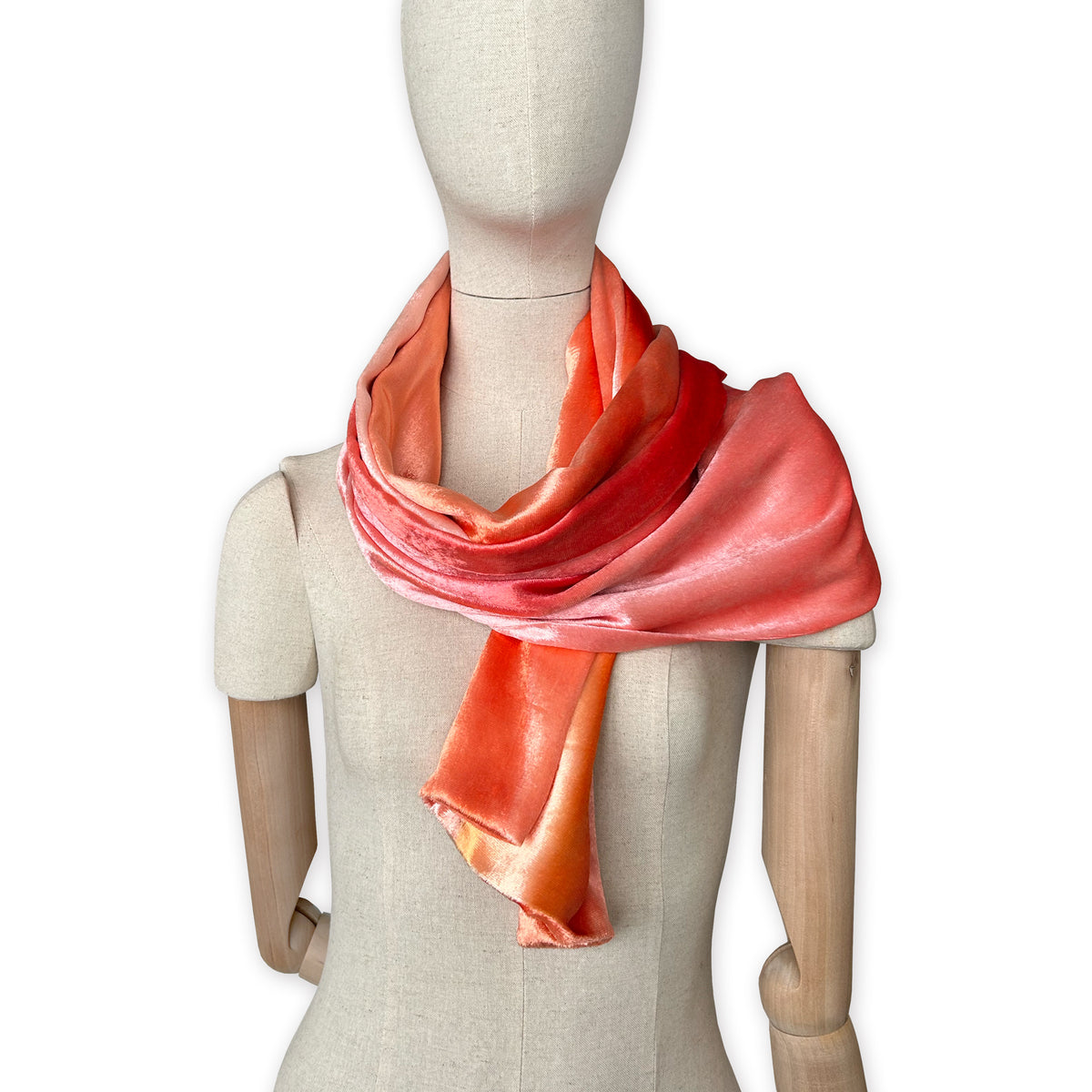 velvet-scarf-hand-painted-188x31cm-red-coral-orange-otta-italy-2424