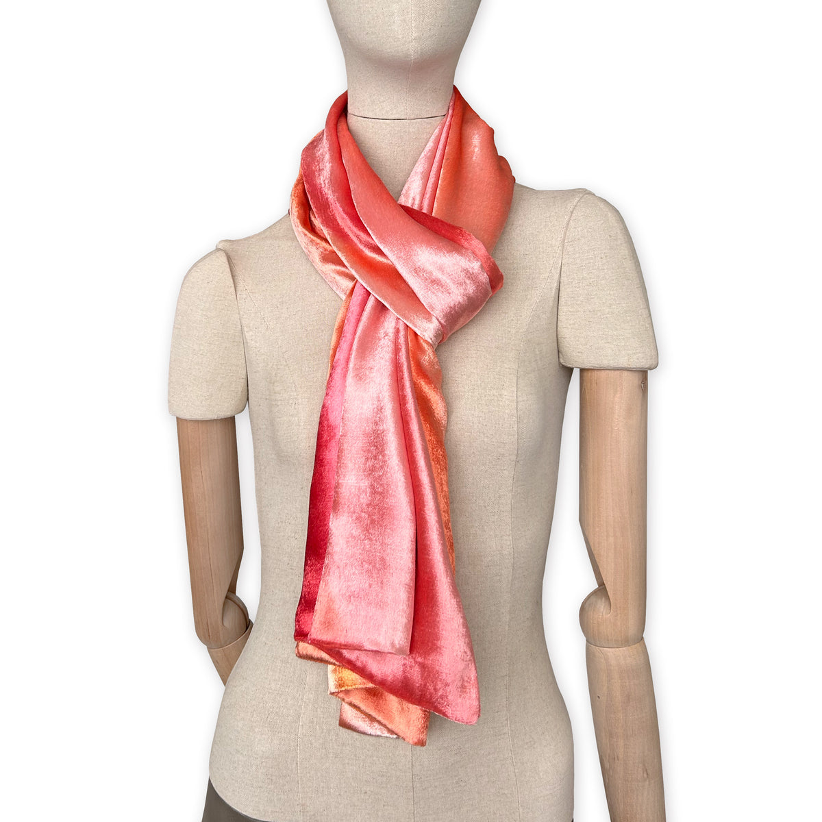 velvet-scarf-hand-painted-188x31cm-red-coral-orange-otta-italy-2425