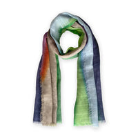 Linen-scarf-hand-painted-192x70cm-green-blue-otta-italy-2221