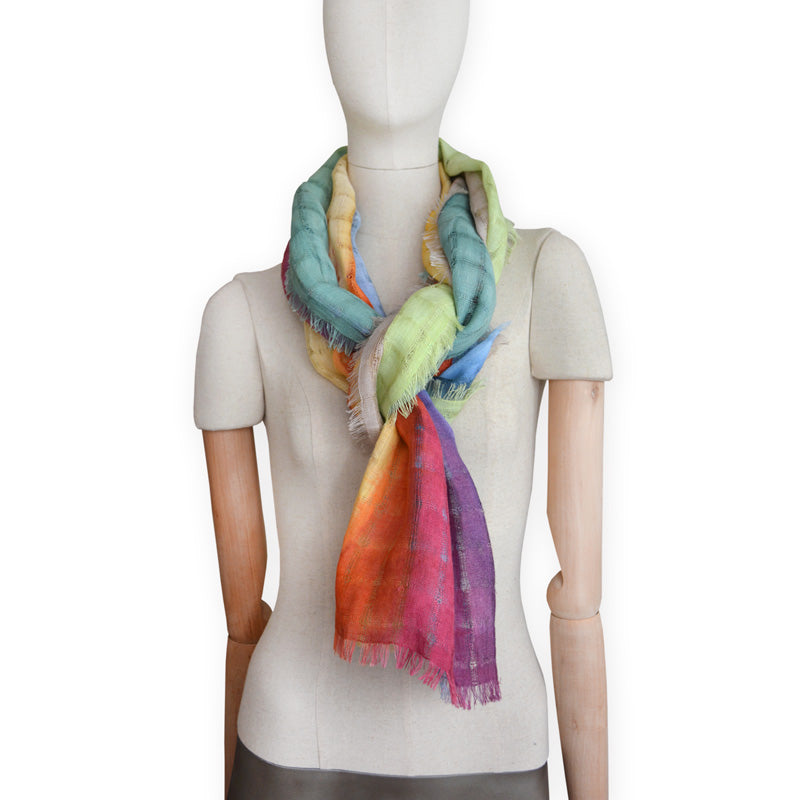 linen-scarf-hand-painted-50x200cm-green-orange-otta-italy-21114