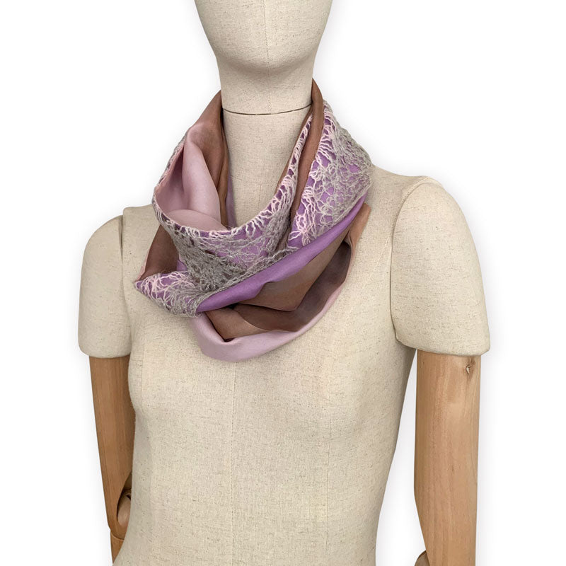 Silk-wool-scarf-hand-painted-168x29cm-pink-brown-otta-italy-2234